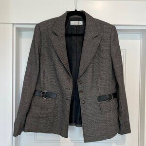 Tahari Arthur S. Levine 100% Wool Blazer – Black & White, Size 16